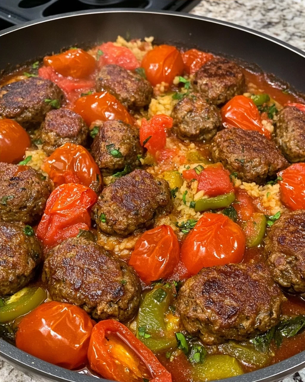Kofta with Tomatoes and Peppers