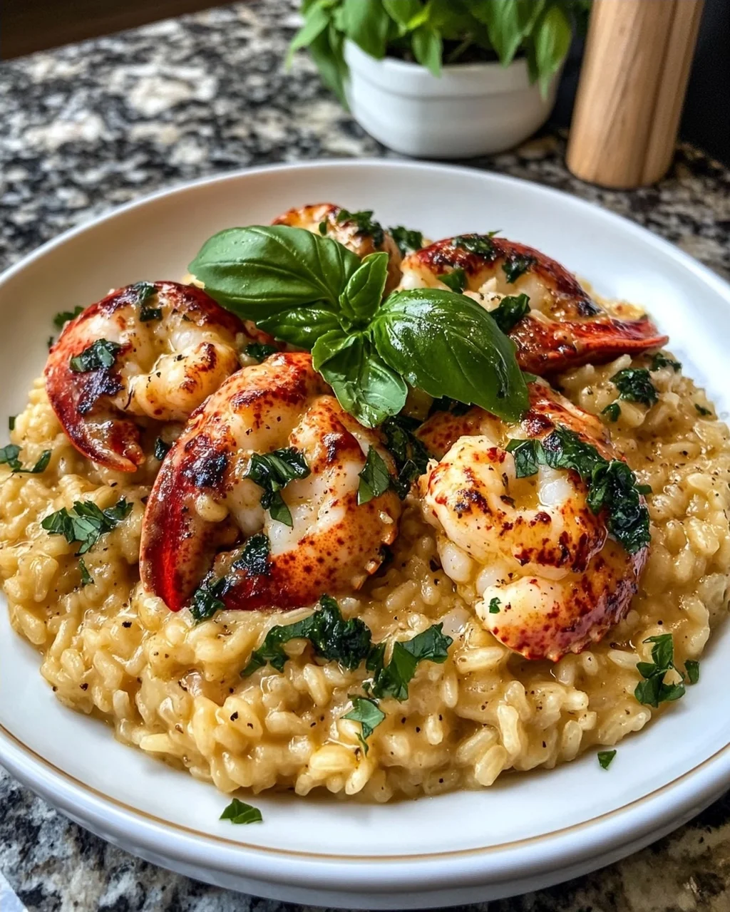 Lobster Risotto with Basil