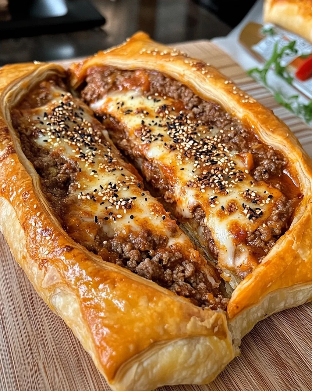 Meat and Cheese Boat Pastry