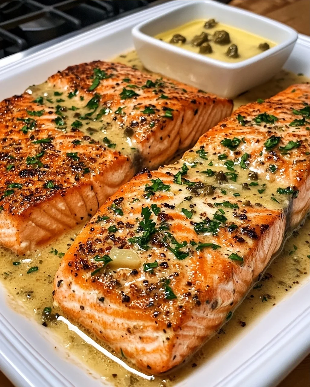 Pan-Seared Salmon with Lemon Butter Sauce