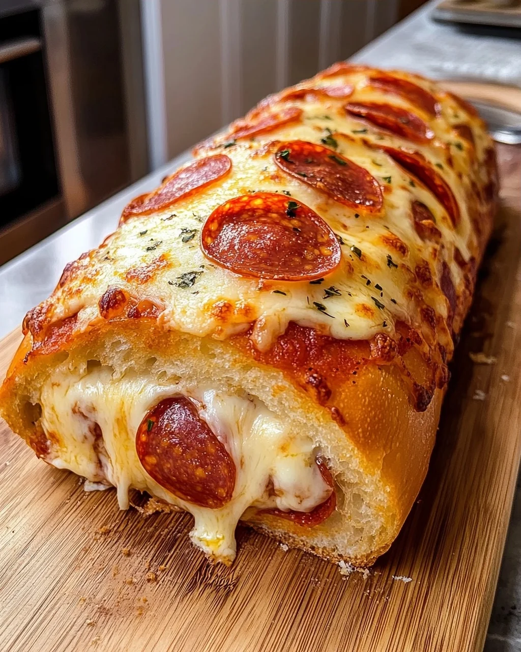 Pepperoni Pizza Stuffed Bread