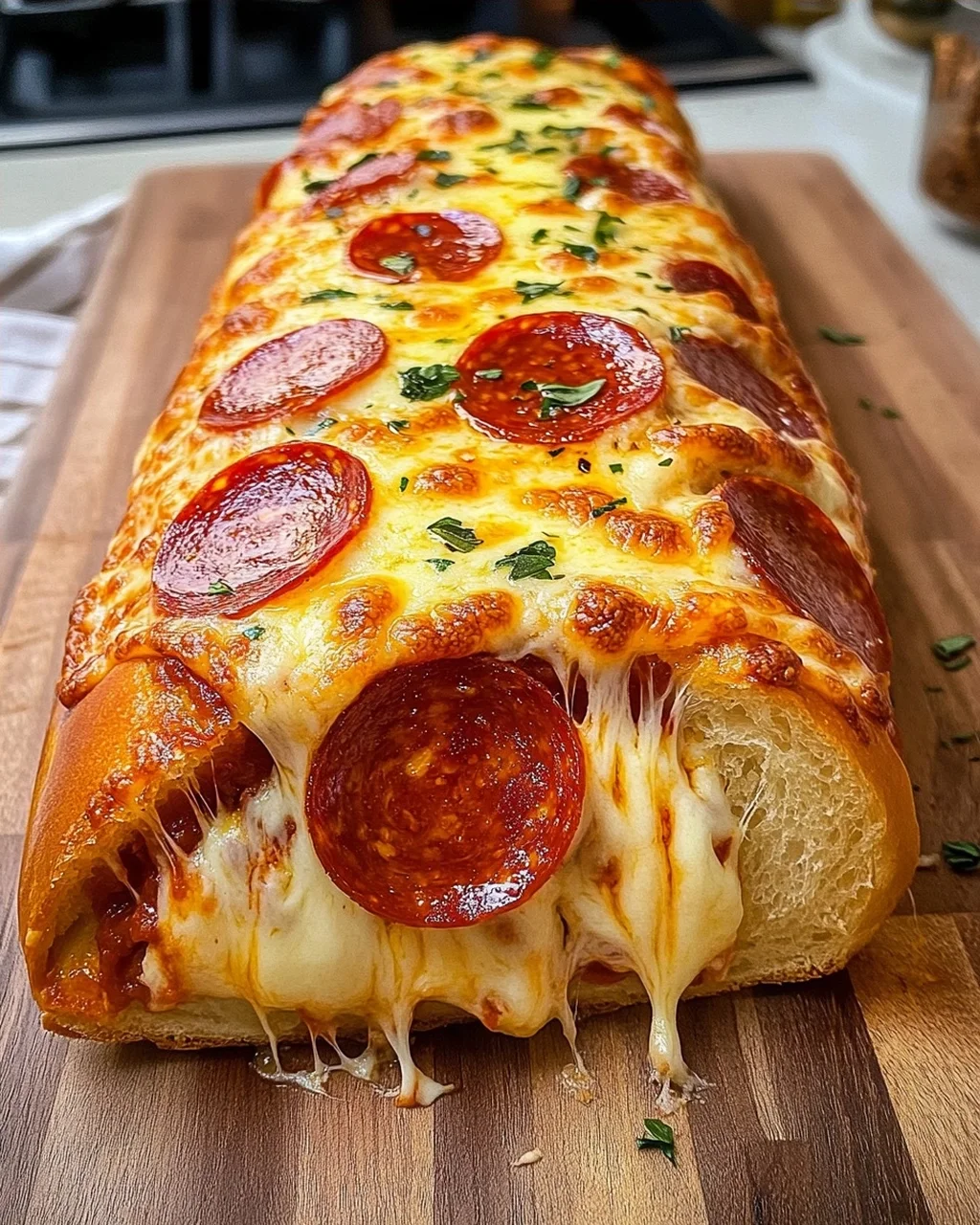Pepperoni Pizza Stuffed Bread