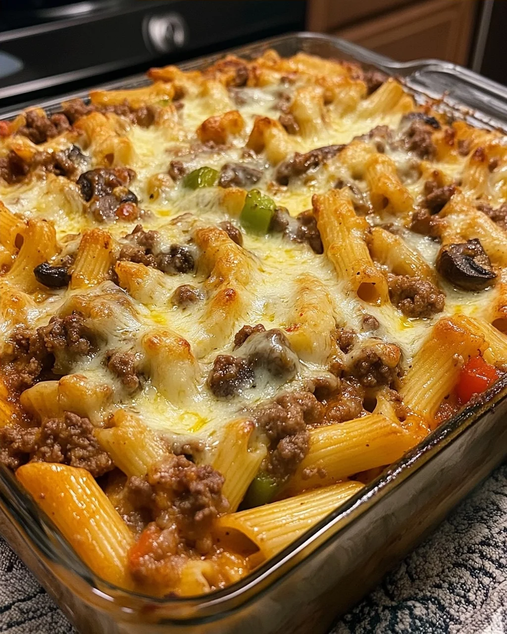 Philly Cheesesteak Pasta Bake