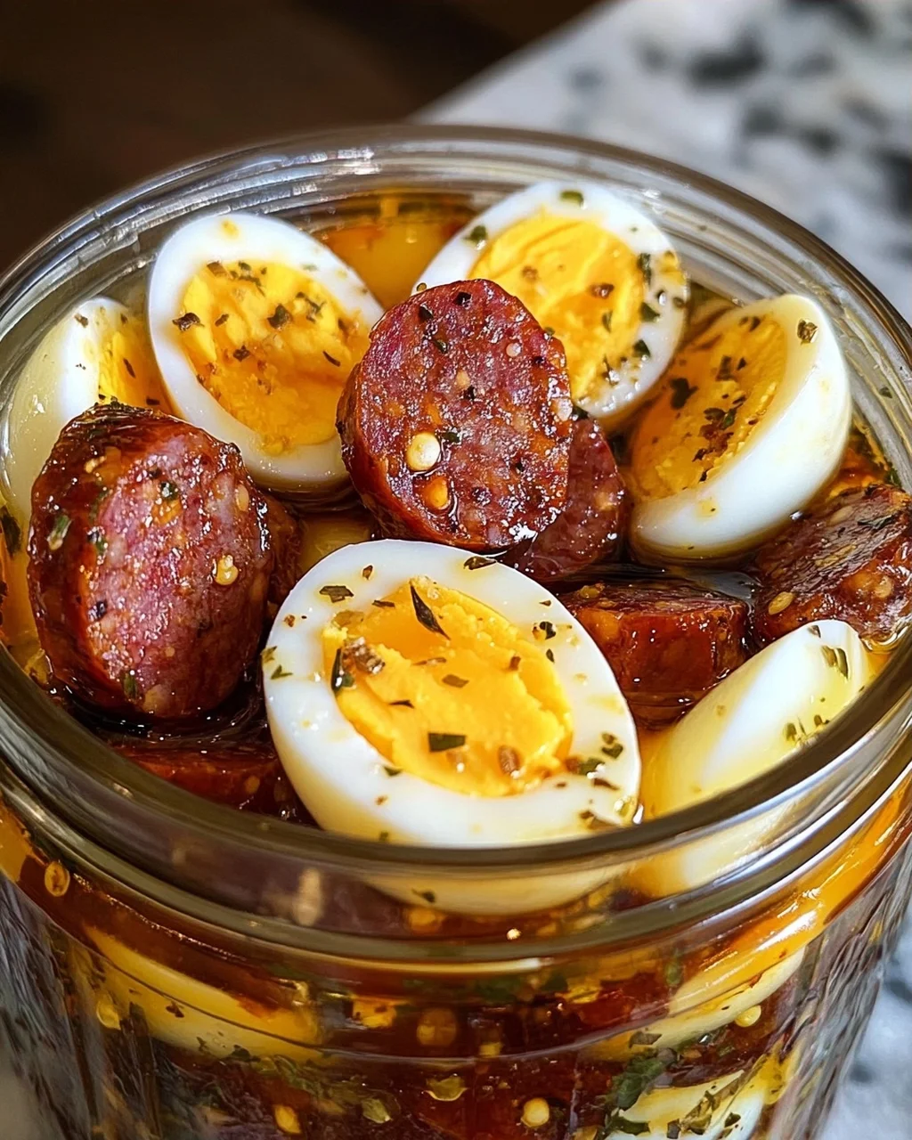 Pickled Sausage and Egg Jar
