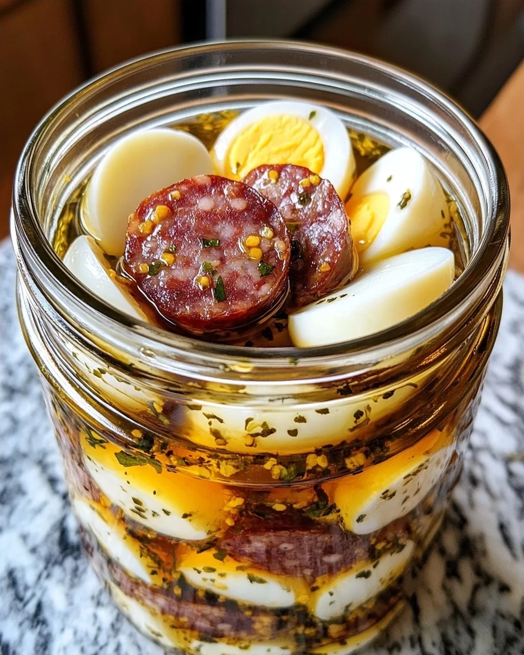 Pickled Sausage and Egg Jar