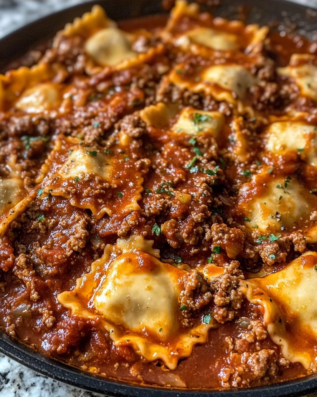 Ravioli with Meat Sauce