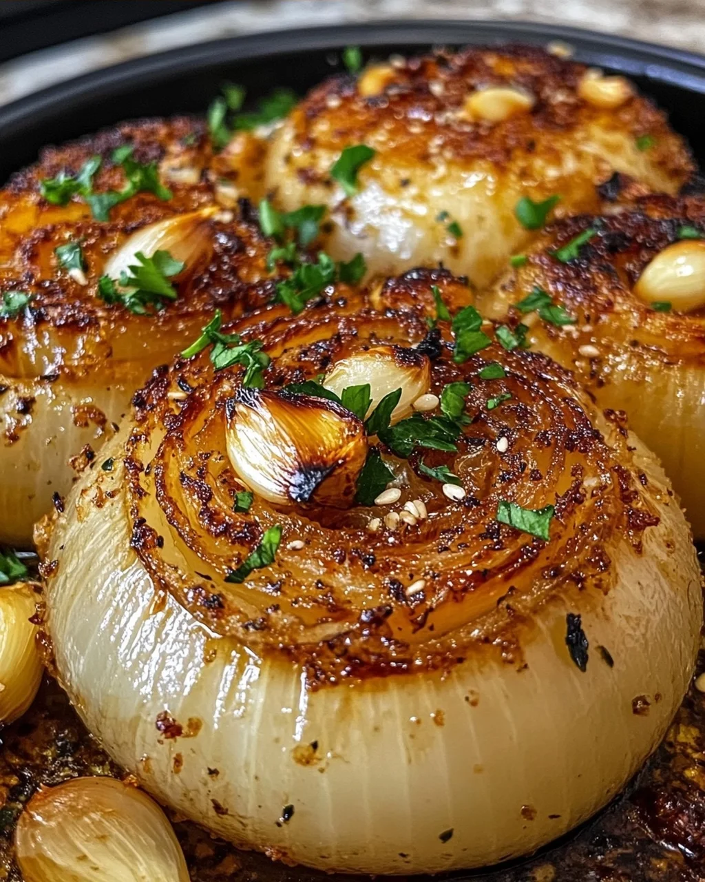 Roasted Onion with Garlic and Herbs