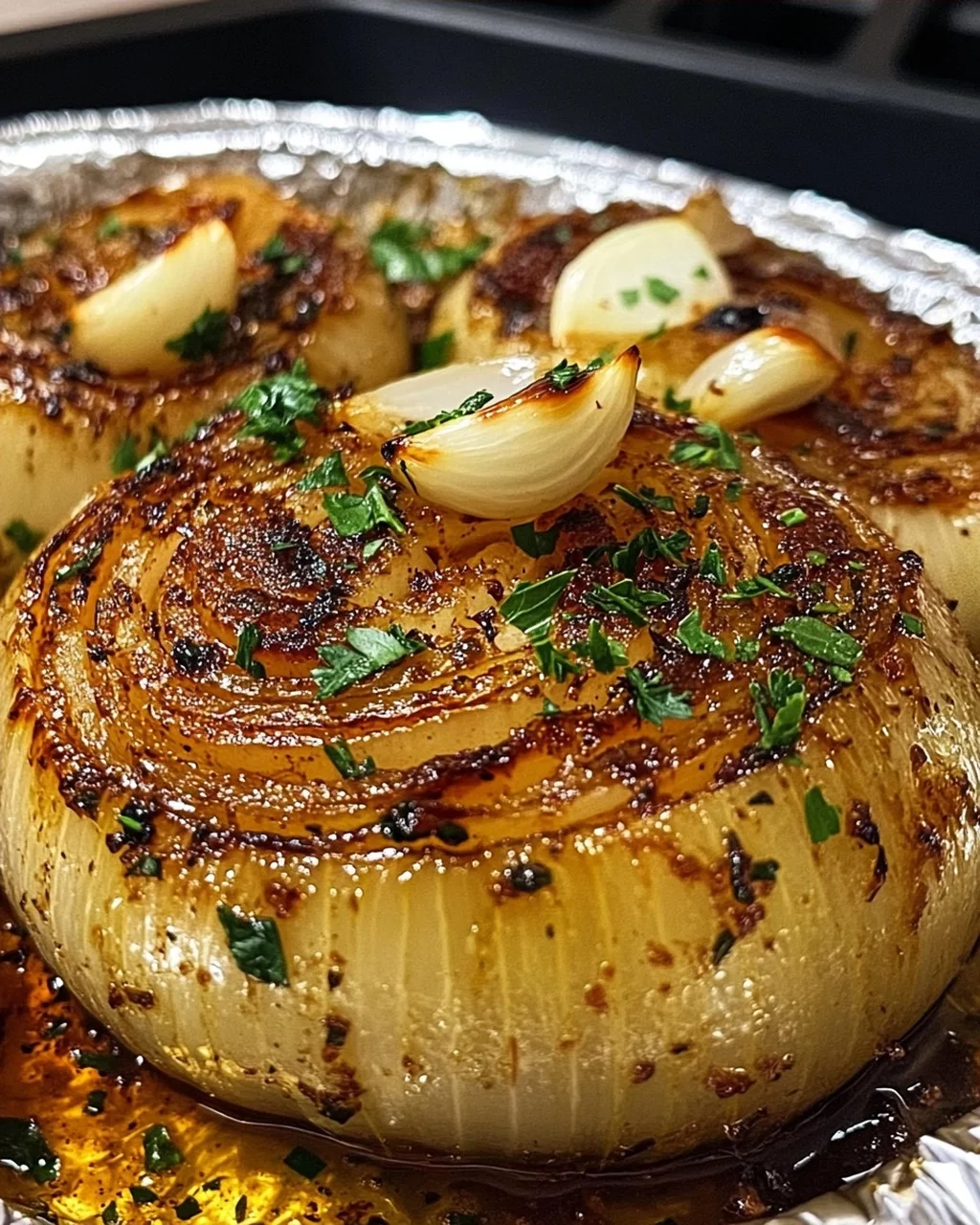 Roasted Onion with Garlic and Herbs