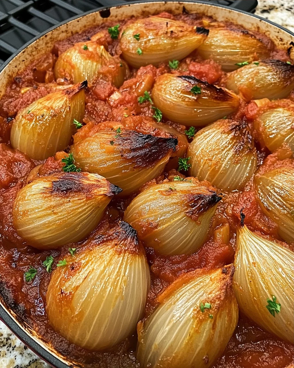 Roasted Onions in Tomato Sauce