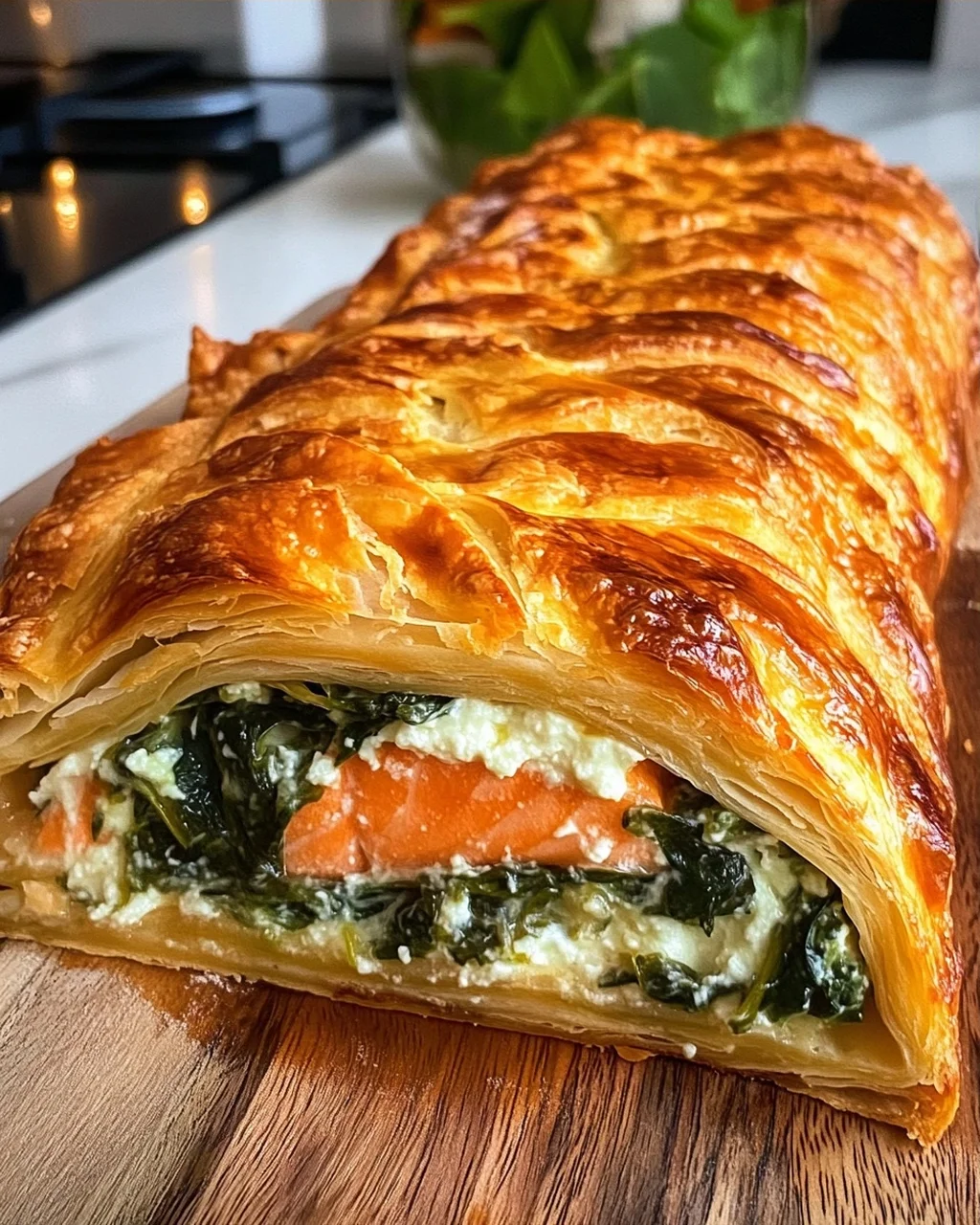 Salmon Wellington with Spinach and Cheese