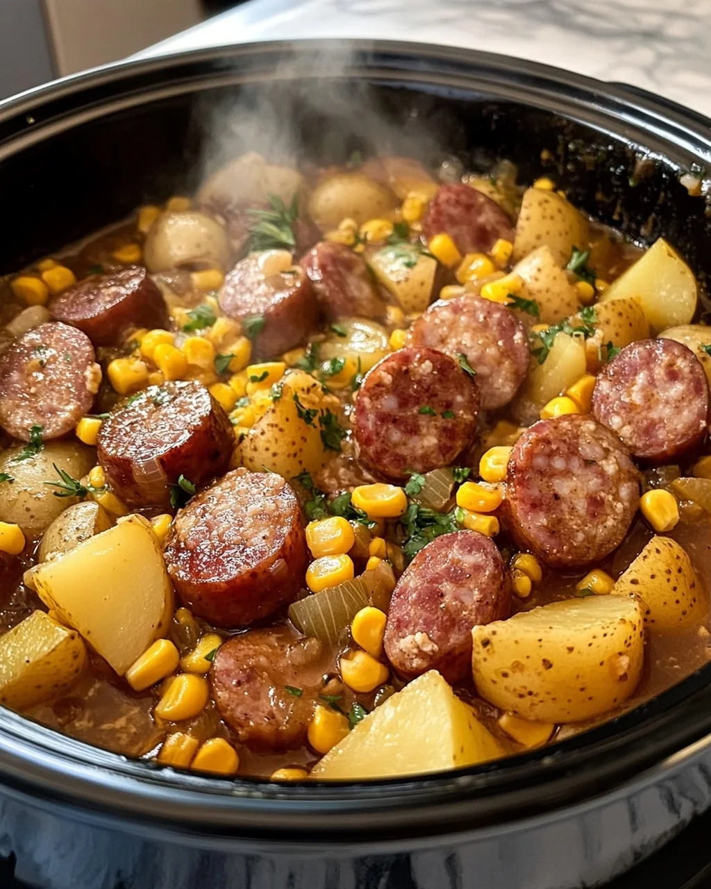 Sausage Potato Corn Slow Cooker