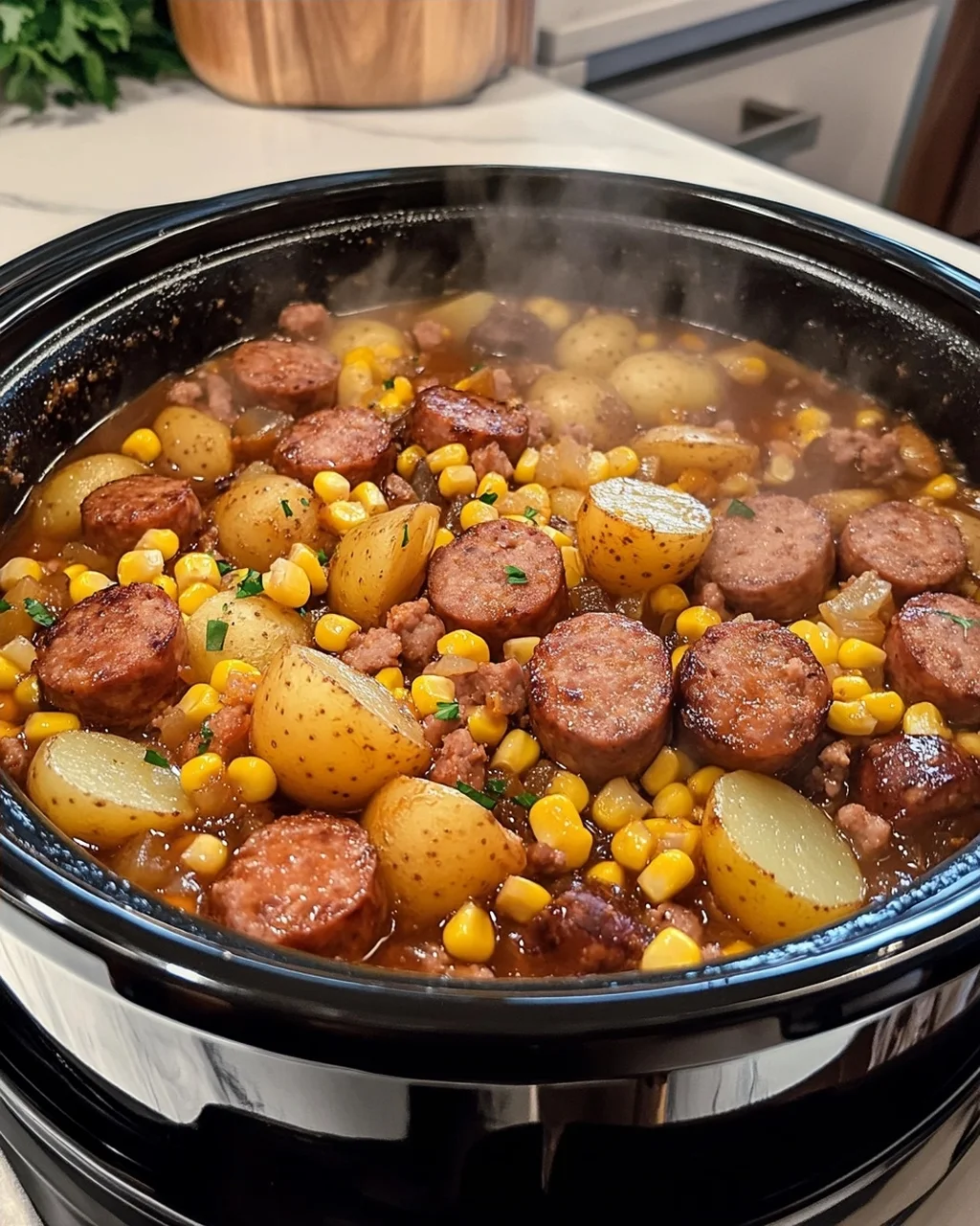 Sausage Potato Corn Slow Cooker