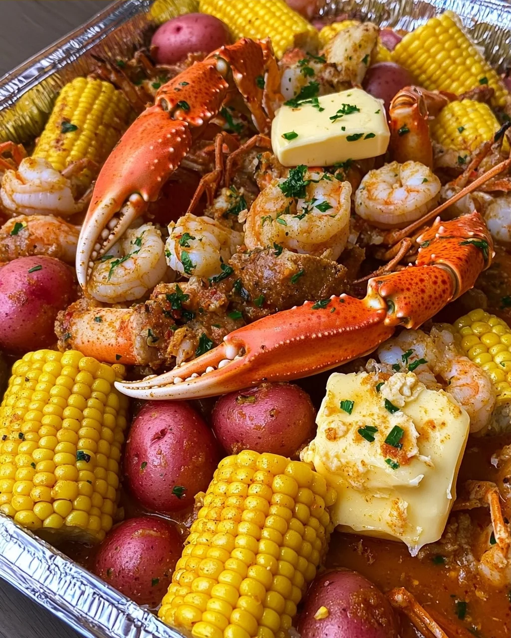 Seafood Boil with Sausage and Corn