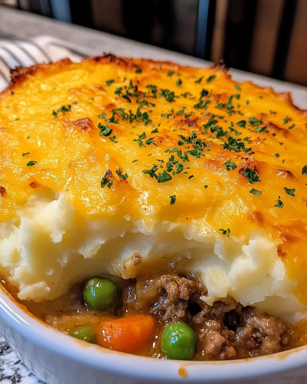 Shepherd’s Pie with Mashed Potatoes and Cheese