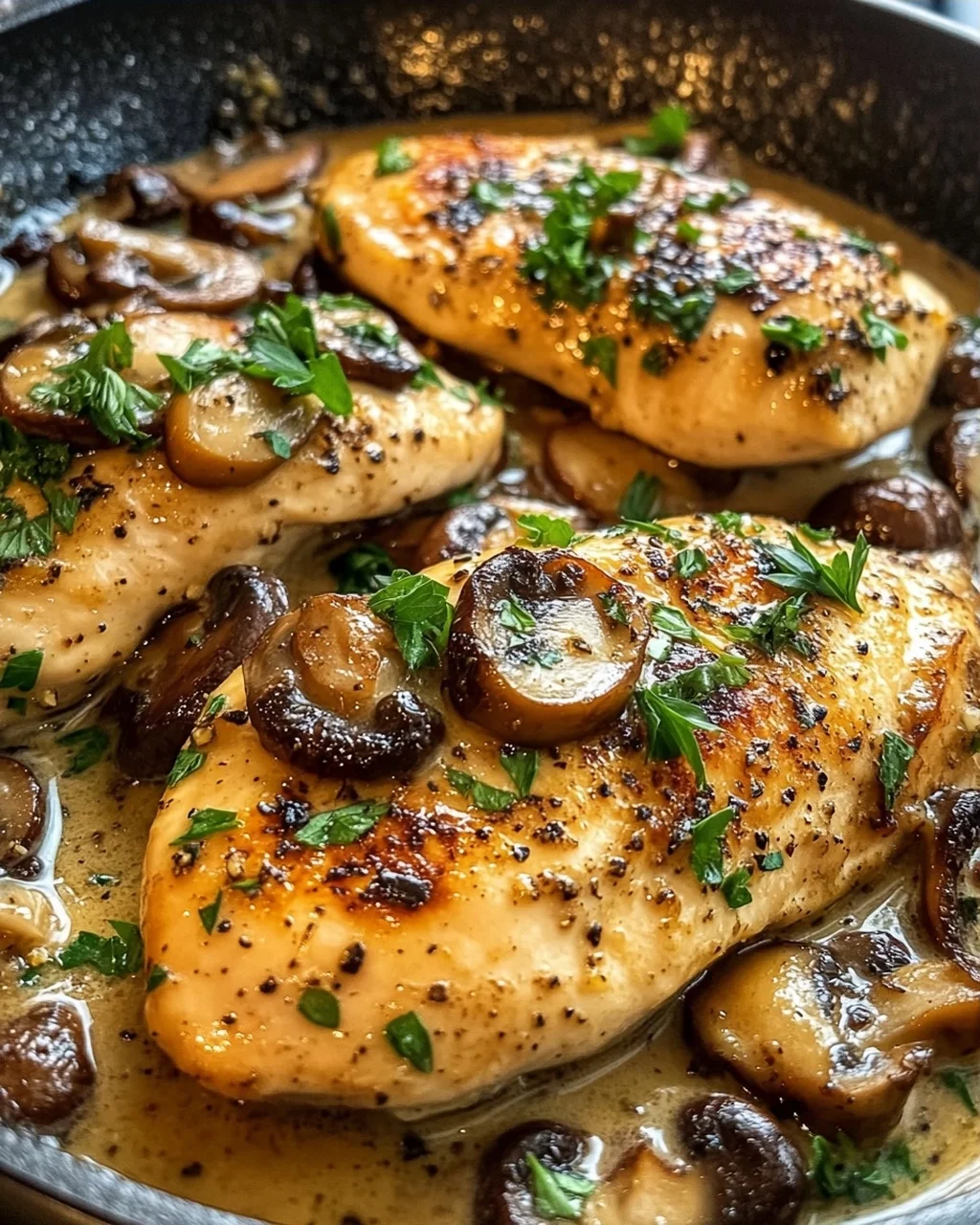 Skillet Chicken with Mushrooms and Parsley