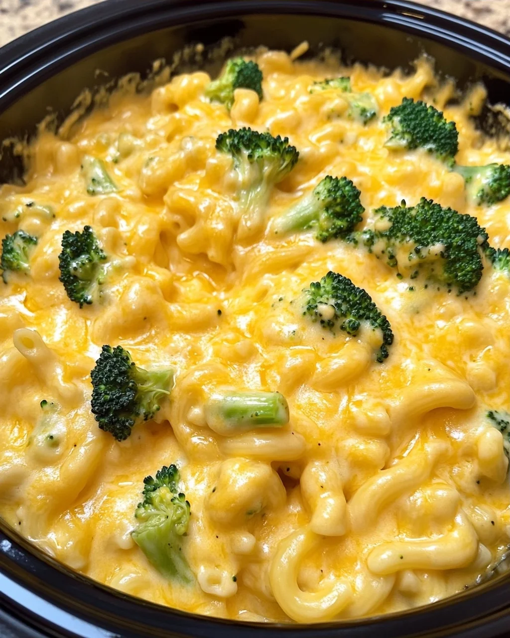 Slow Cooker Broccoli Cheese Pasta