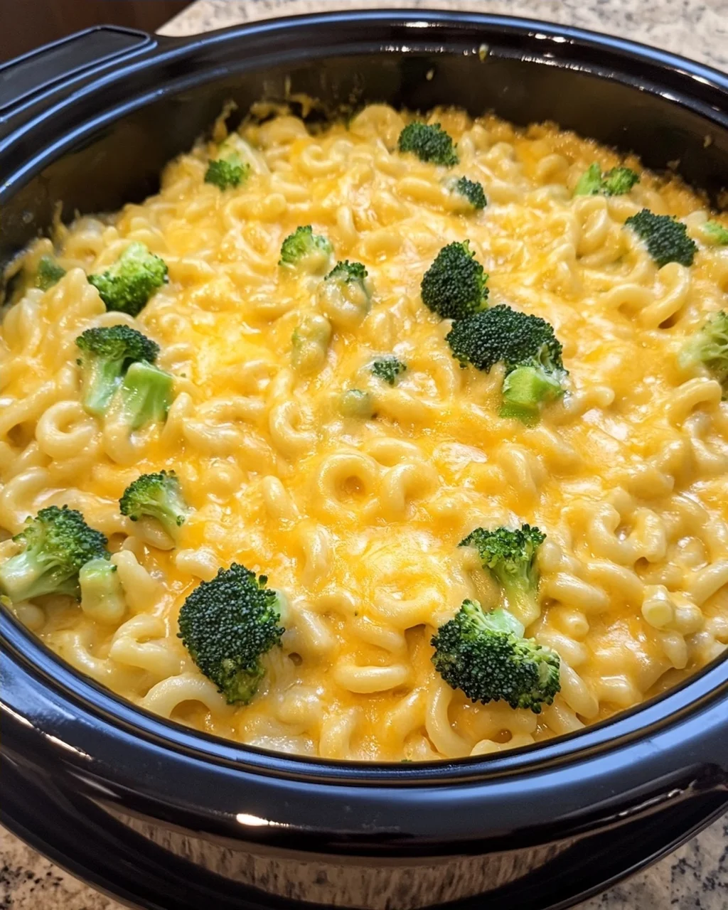 Slow Cooker Broccoli Cheese Pasta