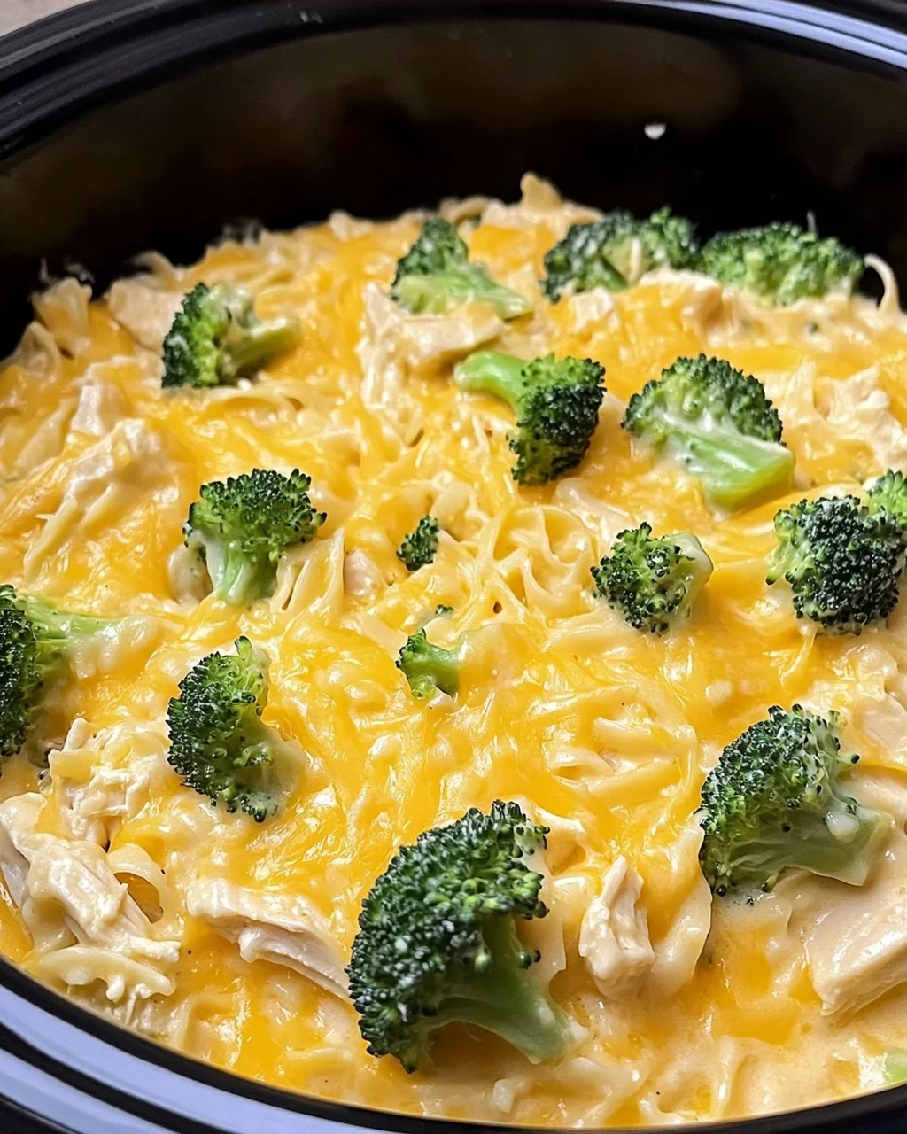 Slow Cooker Broccoli Chicken Noodle Casserole