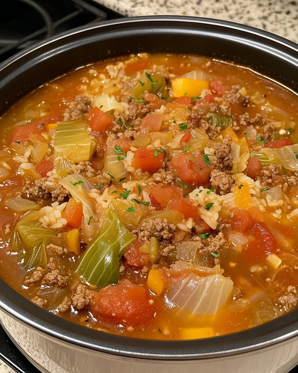 Slow Cooker Cabbage Roll Soup