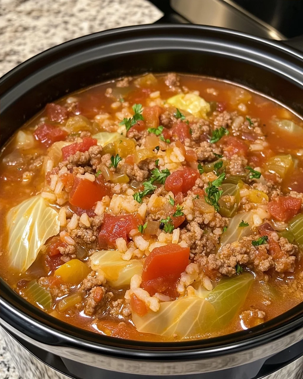 Slow Cooker Cabbage Roll Soup