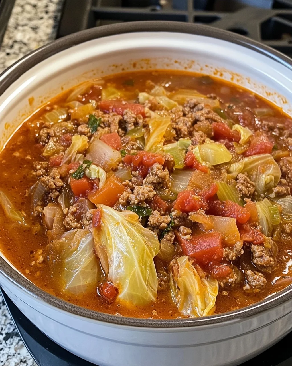 Slow Cooker Cabbage and Ground Beef Stew