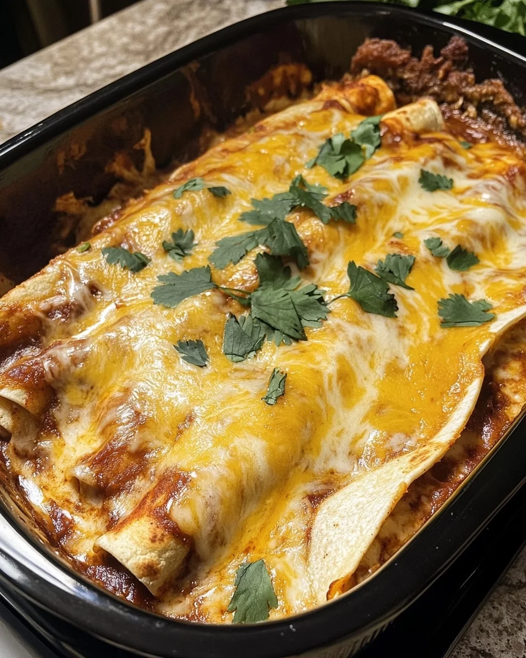 Slow Cooker Cheesy Chicken Enchiladas
