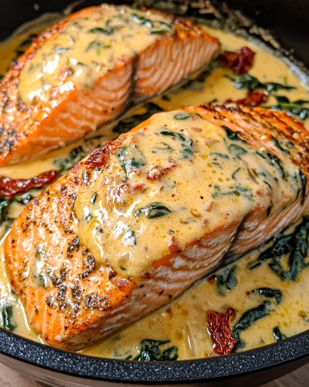Slow Cooker Creamy Tuscan Salmon