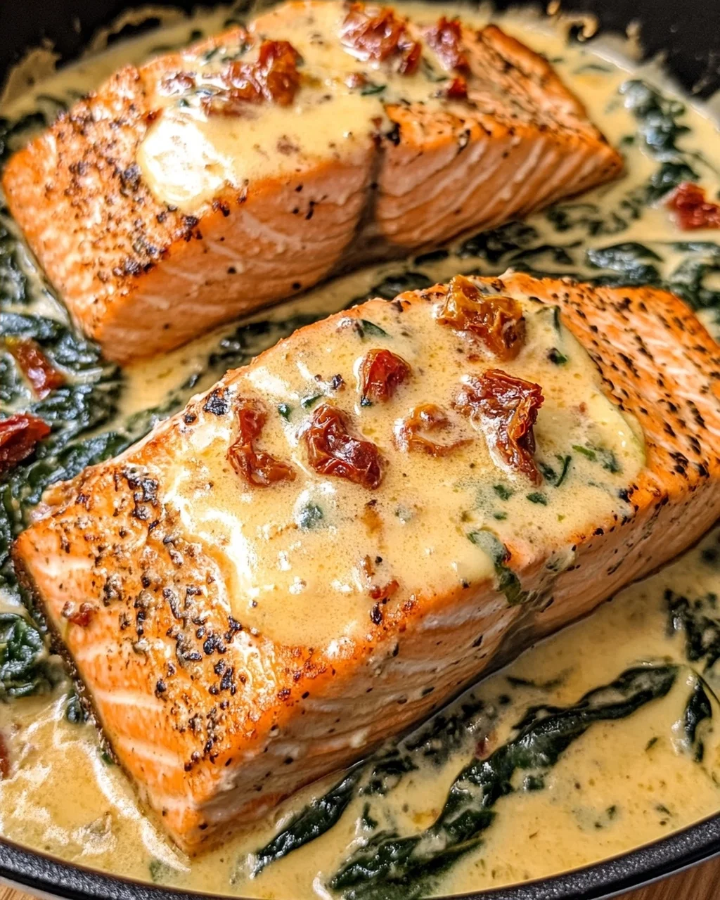 Slow Cooker Creamy Tuscan Salmon