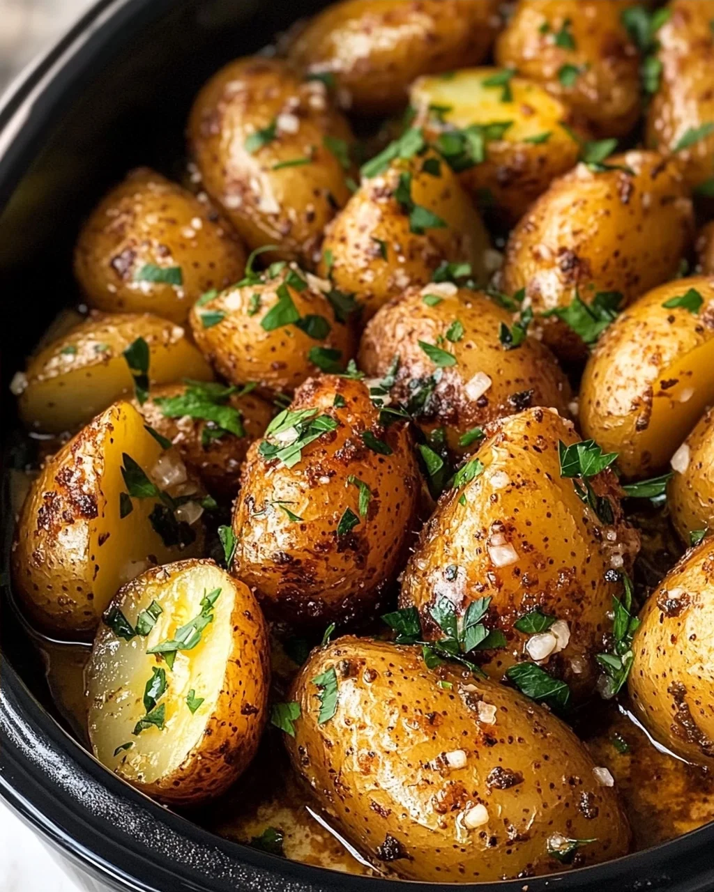 Slow Cooker Garlic Butter Potatoes