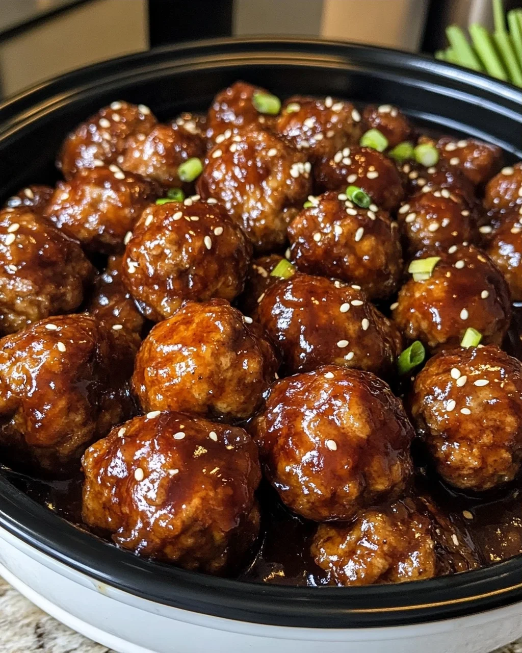 Slow Cooker Honey Garlic Glazed Meatballs