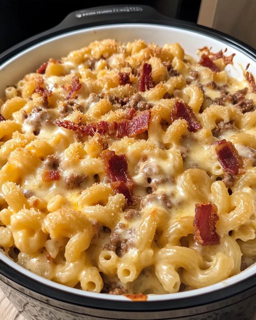 Slow Cooker Mac and Cheese with Bacon