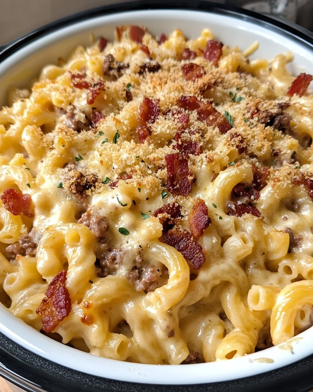 Slow Cooker Mac and Cheese with Bacon