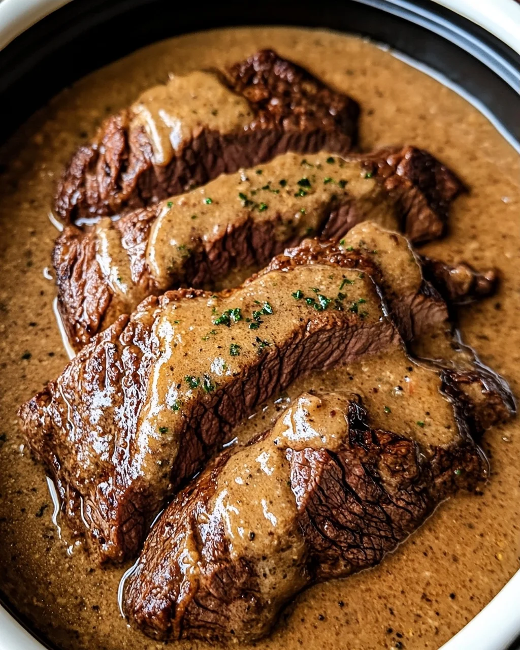 Slow Cooker Steak with Creamy Gravy