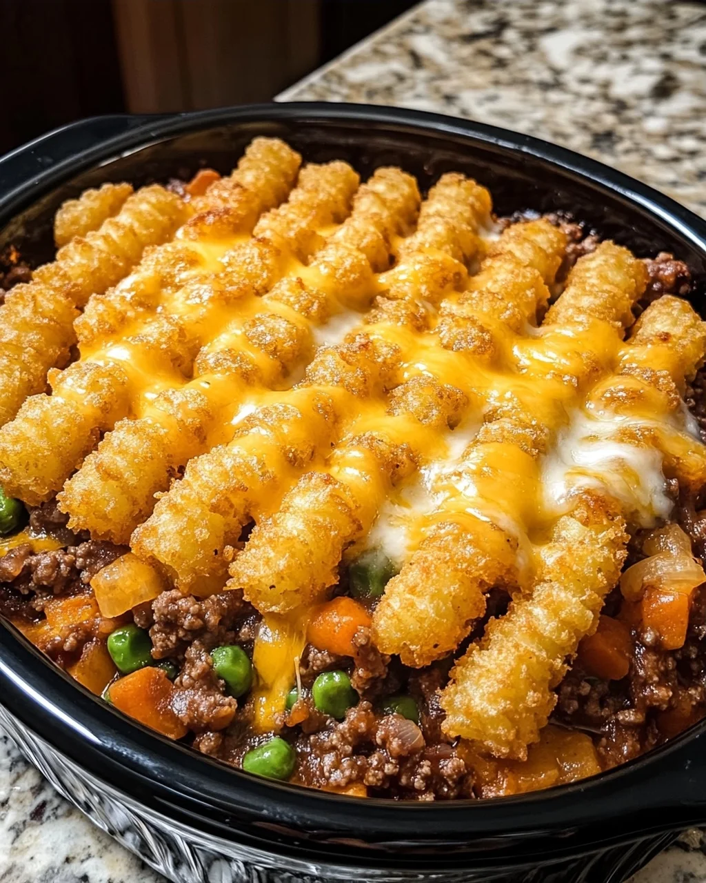 Slow Cooker Tater Tot Hotdish
