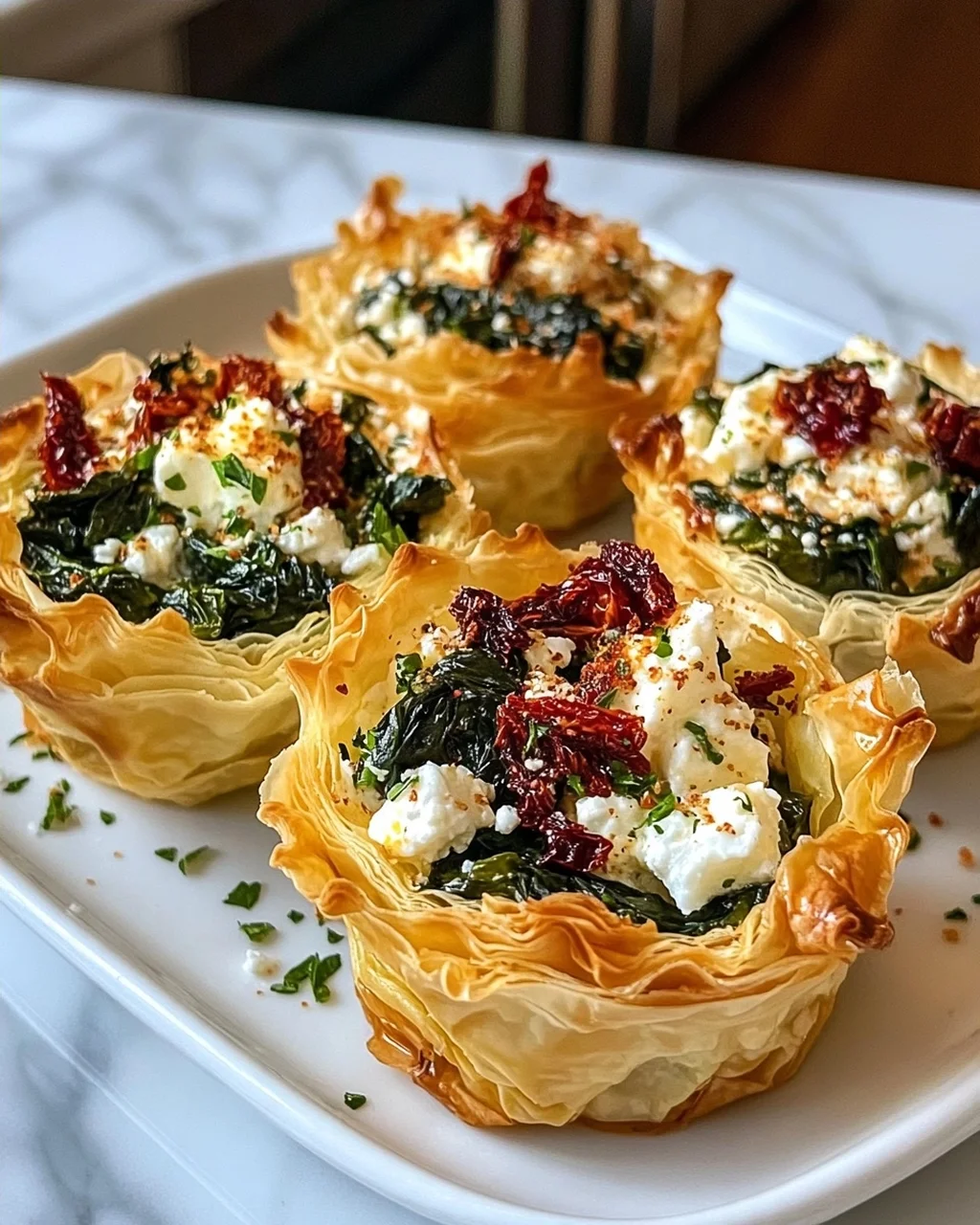 Spinach and Feta Phyllo Cups