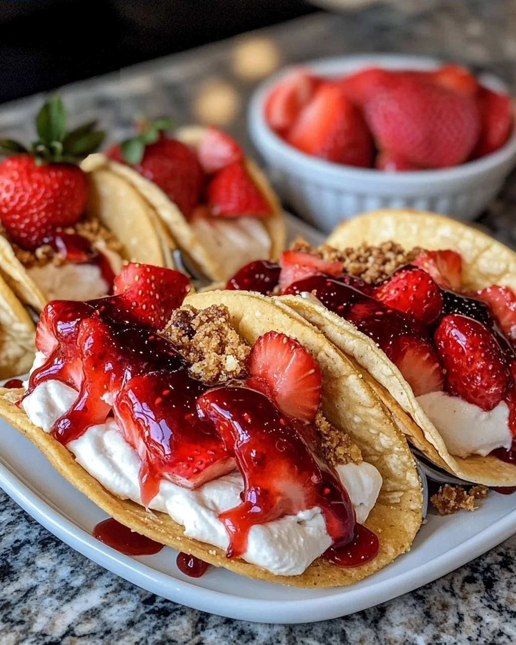 Strawberry Cookie Dough Tacos