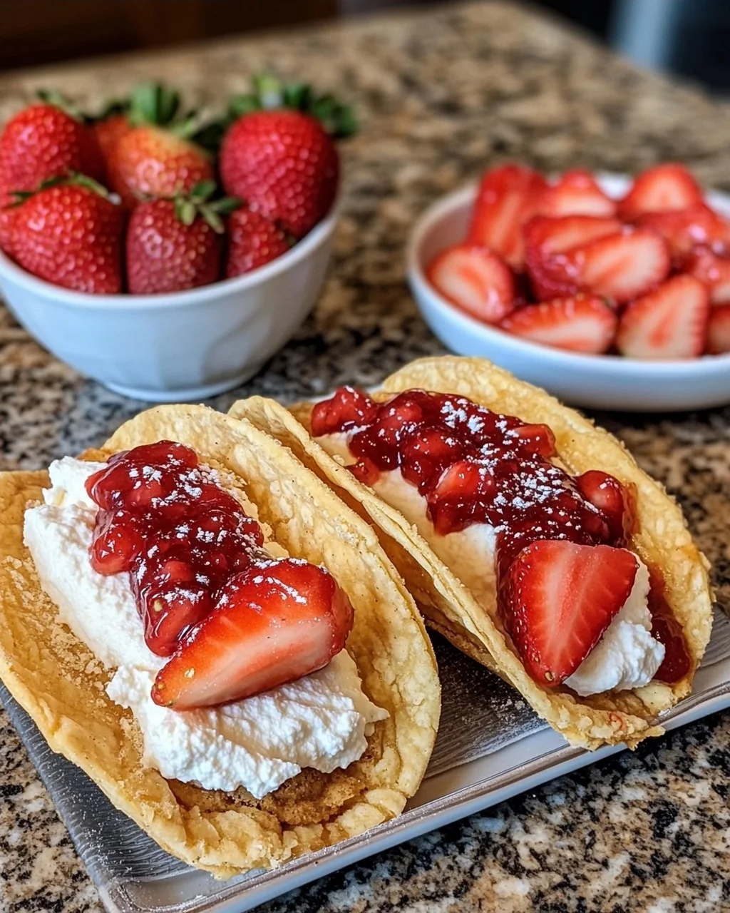Strawberry Cookie Dough Tacos