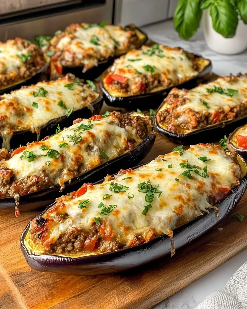 Stuffed Eggplant Boats
