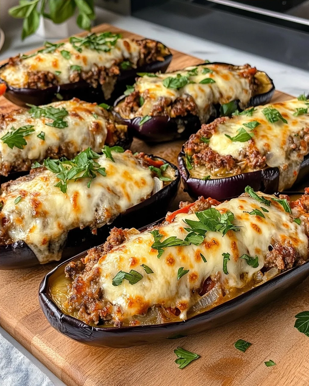 Stuffed Eggplant Boats