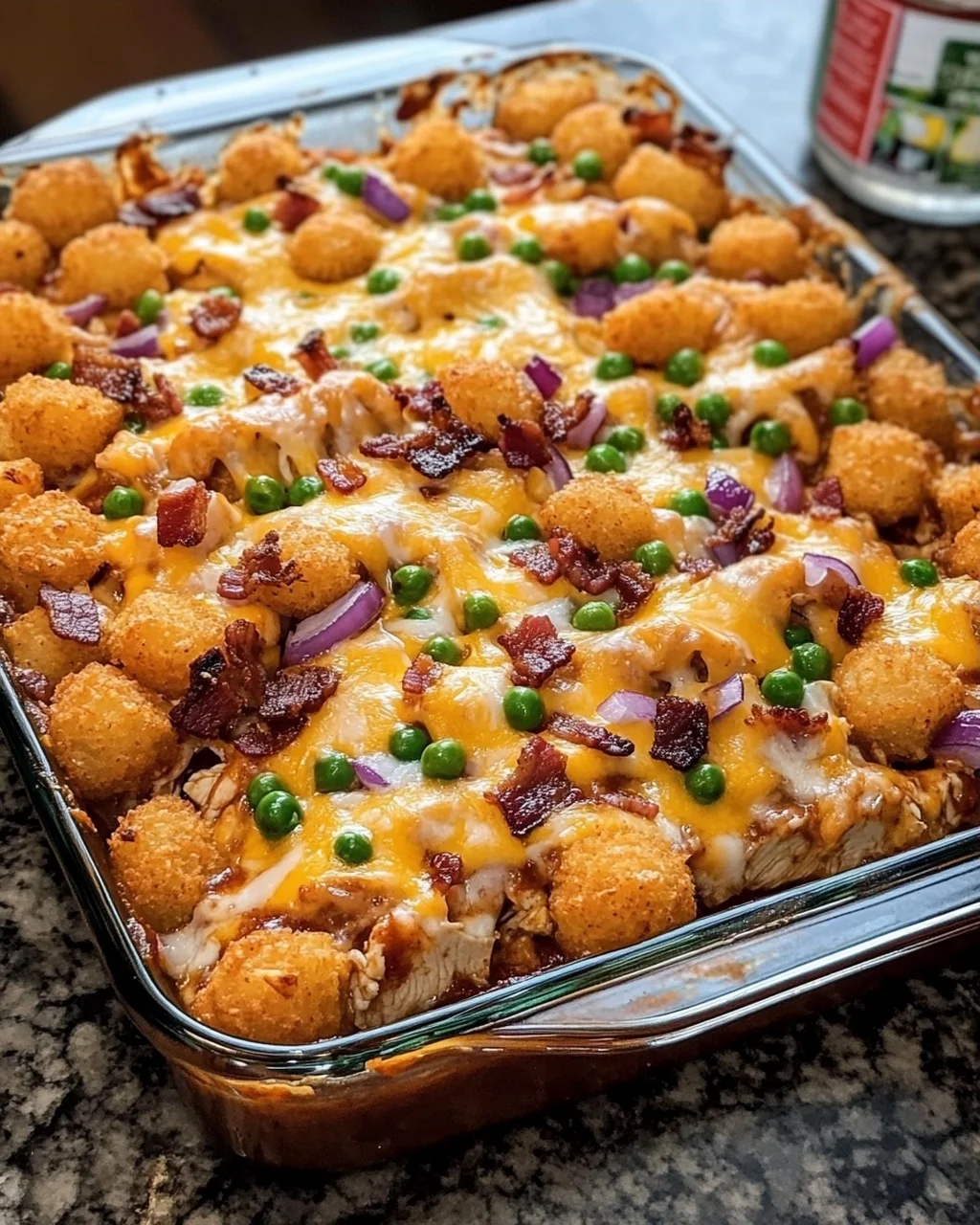 Tater Tot BBQ Chicken Casserole