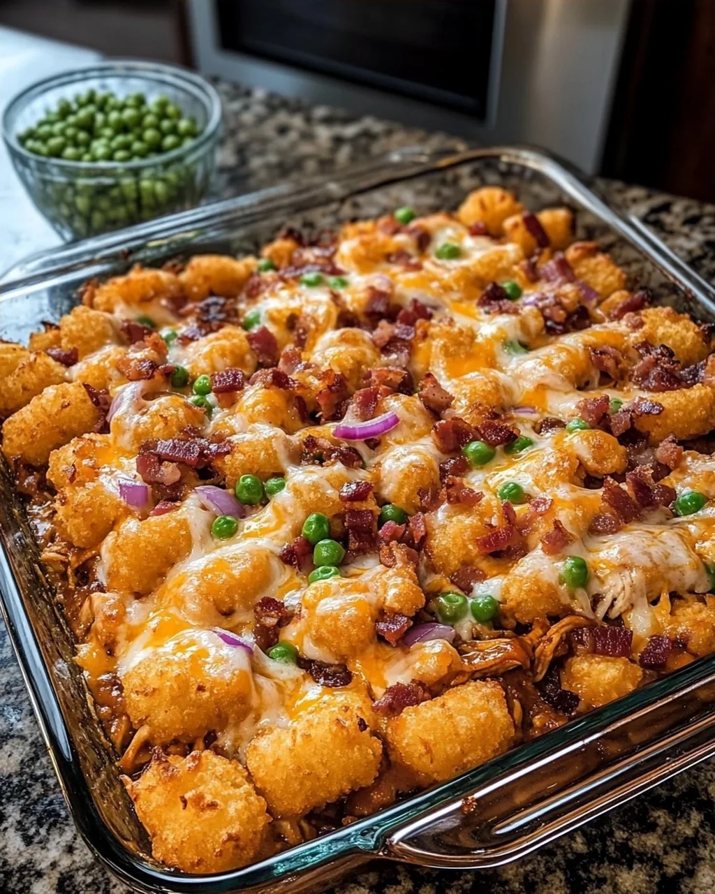 Tater Tot BBQ Chicken Casserole