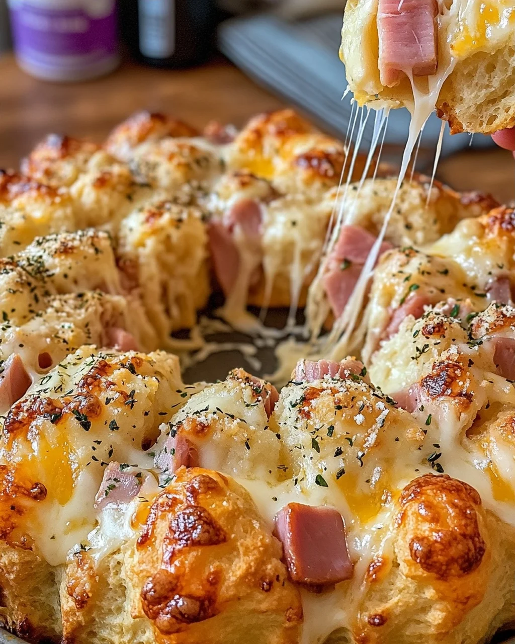 Ultimate Ham & Three-Cheese Pull-Apart Bake